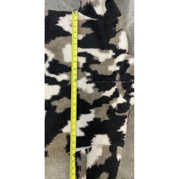 Eddie Bauer Fleece Pullover Women Size XL Black Camo Plush 1/4 Zip Soft Jacket - Picture 12 of 14